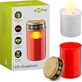goobay 60335 LED Grablicht mit Batterie/LED Grabkerzen Outdoor/Friedhof Kerzen/Grablichter/Ewiges...