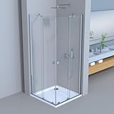 LEMMO Movable Duschkabine Eckeinstieg, Duschkabine 75-120cm Eckeinstieg Schiebetür 6mm ESG NANO...