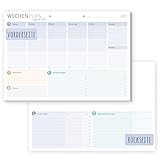 Häfft® Wochenplaner Block A4 ohne festes Datum 'Office Life' 50 Blatt - Terminplaner undatiert mit...