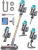 Fieety 580W/48KPa/65Min Akku Staubsauger, 8-in-1 Staubsauger Kabellos mit Wandmontierte Ladestation,...