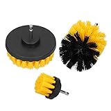 Bohrbürstenbefestigungsset: Nylon Power Scrubber für Boden und Fliesenreinigung (Gelb)