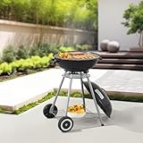 casa.pro Rundgrill Apricena Holzkohlegrill Kugelgrill BBQ Grillrost aus emailliertem Edelstahl...