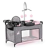 Bayer Design 62633AB Puppenbett mit Schrank, Sitz, Mobile, Ablage, Bettdecke, Kissen, Jeans-grau,...