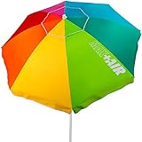 AKTIVE Strandschirm 220 cm, großer Sonnenschirm, belüftetes Dach, 28-32 mm Mast, UV 50 Schutz,...