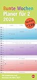 Bunte Wochen Planer für 2 2026: Praktischer Wandplaner für zwei mit 3 Spalten. Wandkalender mit...