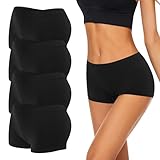 Uizuooy 4er Pack Damen Boxershorts Pantys Seamless Slips Damen Atmungsaktiv Panties Weich Stretch...