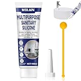 WEILAOK 100 ml Silikon Bad Weiß, Silikon Sanitär Weiß, silikon Weiss Sanitär, Bad silikons...