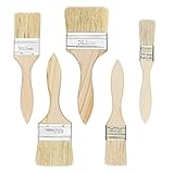 Uootach Flachpinsel 5 er Pack, Pinselset Holzgriffpinsel Glanzpinsel, Flacher Pinsel Für Farbe,...