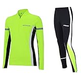 Airtracks Winter Funktions Laufset/Thermo Laufhose Lang + Thermo Laufshirt Langarm - neon - XL -...