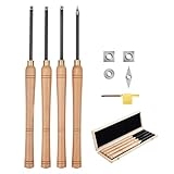 VEVOR Drechseleisen-Set, 4-teilig, Drechselmesser in Holzkoffer, Drechselwerkzeug-Satz für Holz,...