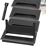 ADNEWX® 4 Stück Kabeldurchführung Schwarz, Kabeldurchlass Eckig mit Bürstendichtung und 10...