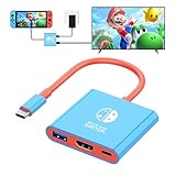 DUEQID USB C auf HDMI Adapter für NS Switch/OLED, Dock 3 in 1 TV Switch Adapter mit 4K HDMI Kabel,...