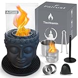 FAIRUST Tischkamin | Buddha Figur Bioethanol Tischkamin für Indoor und Outdoor aus hochwertigem...