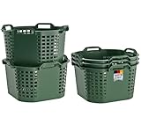 BURI 5x Erntekorb Gartenkorb 50L Made in Germany Stapelkorb - Lebensmittelecht Obstkorb 54x31cm...