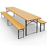 Deuba Bierzeltgarnitur Festzeltgarnitur mittig klappbar 220 cm Biertisch & 2 Bierbänke...