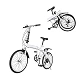 Donened - 20 Zoll Klappbar Fahrrad, 6-Gang Klappfahrrad, Höhenverstellbar 75-93cm, Klapprad aus...