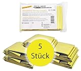 Tiga-Med Rettungsdecke Rettungsdecken 5er Set (= 5 Stück) Gold/Silber 210x160cm Rettungsfolie für...