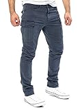 Yazubi Jayden - Baumwoll Cargo Hosen Männer - Stretch Cargohose - Arbeitshose Herren Slim Fit, Grau...