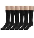 Silky Toes Herrensocken für Diabetiker, Baumwolle, 6 Stück (47-48, Schwarz, 6 Paar)