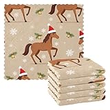 WDdZzyy Küchentücher mit Aufschrift 'Merry Christmas', Braun, Mikrofaser-Dekor, wiederverwendbar...