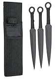 KOSxBO® 3 Expendables Wurfmesser Kunai 22,6 cm - Throwing Knife - schnelles Werfen Messer schwarz...