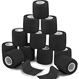 Selbstklebender Verband 12Rollen, 5cm x 4.5m Pflaster Rolle Verbandsmaterial, Elastische Binde...