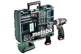 Metabo 600080880 Akku-Bohrschrauber klein PowerMaxx BS Basic Set 10,8V, 2x 2Ah Li-Ion Akkus, inklu....