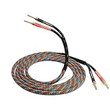 OFC Lautsprecherkabel mit vergoldeten Spitzensteckern, 1 Pack 3m (9.8FT) 11 AWG Lautsprecherkabel...
