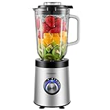 Steinborg® Standmixer Glas Edelstahl 800 Watt 1,5 Liter Glaskrug Universal Power Mixer Smoothie...