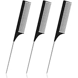 Sularpek Kamm, 3 Stück Stielkamm, Haarkamm, Kamm Friseur, Carbon Kamm, Kohlefaserkamm, Feiner...