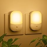 2 Stück Nachtlicht Steckdose mit Dämmerungssensor, 5 Einstellbare Helligkeitsstufen, ON/OFF/AUTO...