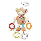 Fehn Activity-Spieltier Teddy – Baby Motorikspielzeug für Kinderwagen, Kinderbett und Babyschale...