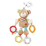 Fehn Activity-Spieltier Teddy – Baby Motorikspielzeug für Kinderwagen, Kinderbett und Babyschale...