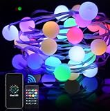 Kugel Lichterkette, 15M 99 LED RGB Lichterketten mit Fernbedienung IP65 Wasserdicht, Farbwechsel...