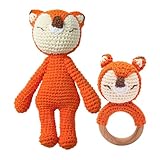 Greifringe Baby Babyrassel Gehäkelt Greifling Baby Holz gehäkelte Babyrassel Handmade Rassel...