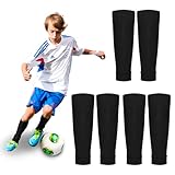 SYEYCW 3 Paar Kinder Fußball Stutzen, Schwarz Atmungsaktiv Schienbeinschoner Socken, Tubes...