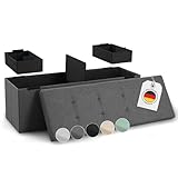 Blumtal Sitzbank mit Stauraum + 2 extra Boxen - Truhenbank mit Stauraum 110x38x38 cm - Sitztruhe mit...