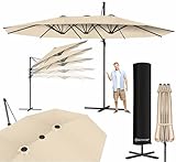 KESSER® Sonnenschirm Doppelsonnenschirm 4,6m x 2,7m | Ampelschirm Abdeckung & Ständer |...