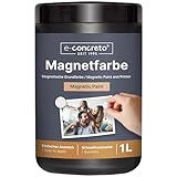 e-concreto Magnetfarbe, extreme Haftkraft, Wandfarbe für Innenräume | grau | 1 Liter