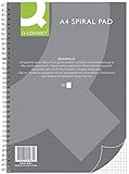 Q-Connect Spiral-Notizblock A4 Kariert / 80 Blatt / 160 Seiten / Notizbuch Spiralblock Collegeblock...