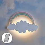 Lights4fun LED Wandleuchte Wolke Regenbogen Fernbedienung Timer batteriebetrieben Innenbereich...