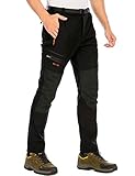 DAFENP Herren Wanderhose Outdoorhose Wasserdicht Softshellhose Winddicht Winter Warm Gefüttert...
