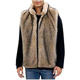 Herren-Weste, Kunstfell, warm, ärmellos, flauschig, Fleece-Weste, Thermoweste, vorne offen, bequem,...