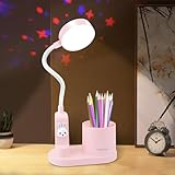 Hacevida LED Kinder Schreibtischlampe mit Automatischem Farbwechsel & Stifthalter, 2000mAh Kawaii...