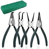 NVIYAM Sprengringzangensatz 4tlg., 180mm mit Kasten Gebogene Gerade Innere Externe...