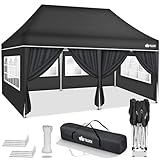 tillvex Pavillon 3x6m wasserdicht | Pop-Up Faltpavillon höhenverstellbar | Gartenzelt UV Schutz 50+...