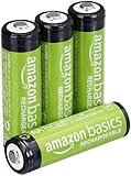 Amazon Basics AA-NiMH-Akkus, wiederaufladbar, 2000 mAh, bis zu 1000-mal aufladbar, vorgeladen, 4...
