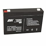 DSK 103201 - Versiegelte wiederaufladbare AGM-Bleibatterie 6V mit 7Ah. Ideal für Auto- und...