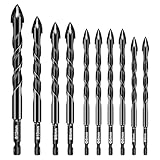Spiralbohrer, Hochleistungs-Exzenter-Spiralbohrer | 10 x Steinbohrer aus Karbid – Betonbohrer-Set...