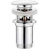 GRIFEMA Universal Ablaufgarnitur Waschbecken mit Überlauf - Pop Up Ablaufventil Waschbecken mit...